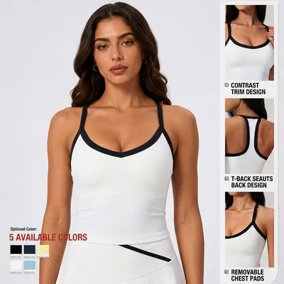 Clothing Manufacturer Wholesale Price Fitness Activities Solid Yoga Vest Custom Personal Label Tennis Outfit Tank Top