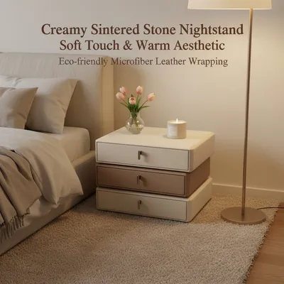 Wooden Nightstand with Multiple Drawers, Large Storage Capacity Furniture Bedside Table