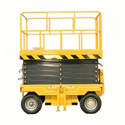 Customized Color Scissor Lift Platform 6m Working Height with Warning Lights