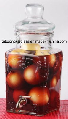 Clear Glass Bottle with Metal Rack