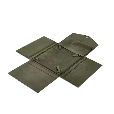 Foldable Leather Microfiber Jewelry Storage Holder Necklace Jewelry Case Box