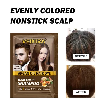 Veinira Argan Oil Hair Dye Shampoo Hair Products Black Dark Brown