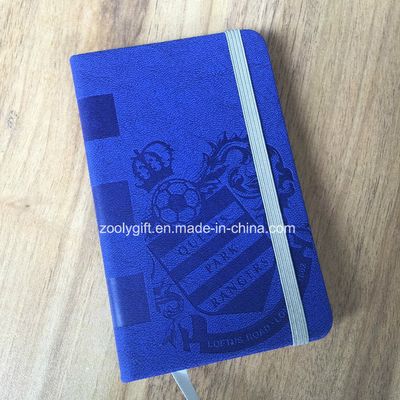 A6 Customized Pattern Hot Stamping Blue PU Leather Organizer Planner Agenda Diary Notebook