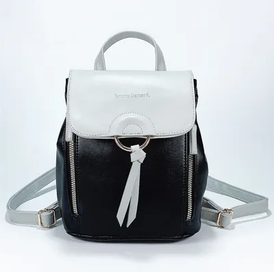 Fashion Lady Backpack Small Lovely Kid Backpack with Ring and Zipper Decoration