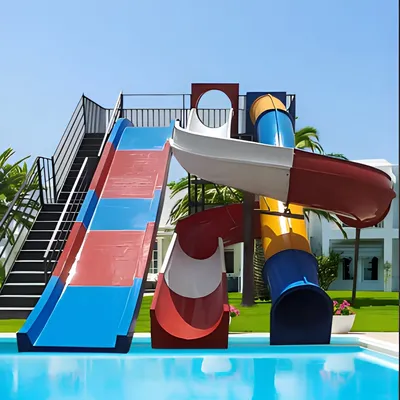Low Maintenance Fiberglass Water Slide for Long Term Commercial Operation