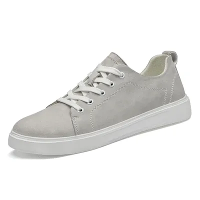 Wholesale Sporty Lace-up Genuine Leather Walking Shoes Office Party Sneakers Daily Casual Shoes for Men