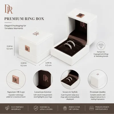 Personalized Double Wooden Ring Box for Wedding Ceremony Custom Engraved Walnut Wood Ring Bearer Box for Two Rings