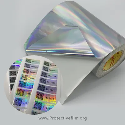 Silver Laser Holographic Membrane Sticker Printing Material Film Self Adhesive