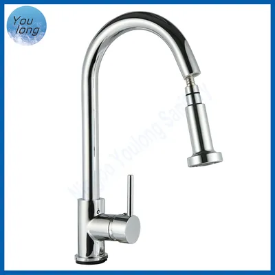 Kitchen Faucet with Pull out Spray Brass Water Tap Mixer