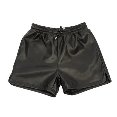 New 2022 Women′ S Leather Shorts Elastic Waist Wear in Autumn