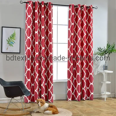 Moroccan Grommet Blackout Printing Window Curtains for The Living Room