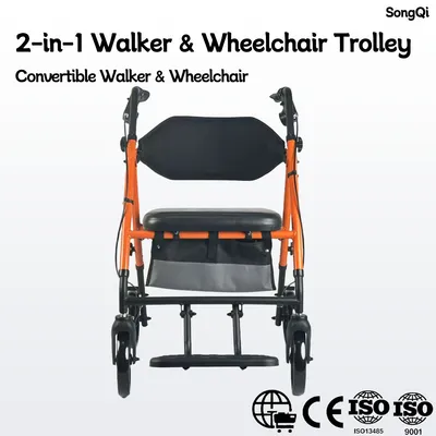 Bariatric Rollator for Seniors Adjustable Height Walker with Foldable Design & Safety Features