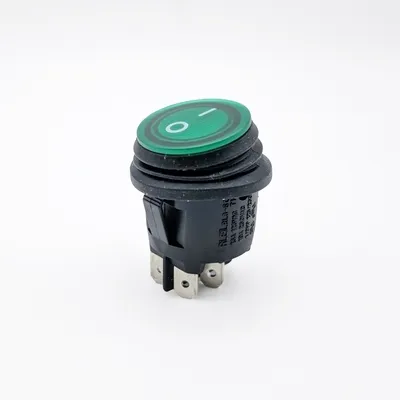 on off Dpst 4pin Green Illuminated Rocker Switch