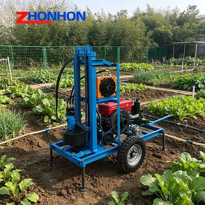 Versatile Hydraulic Wheeled Water Well Drill Rig for 120m Depth Water Well