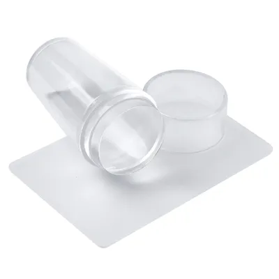 Silicone Nail Stamper French Nail Transparent Jelly Stencil Template Seal Stamper