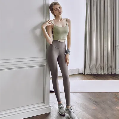 Women's Naked Feeling High Waist Tight Pants Ankle Workout Running Yoga Pants Leggings
