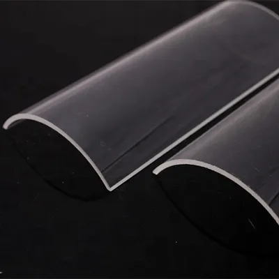 Heat Resistance Transparent Quartz Glass Plate Transparent UV Quartz Half Tube