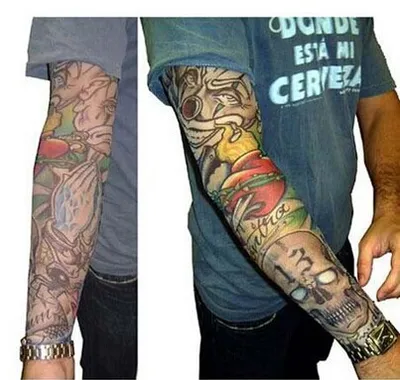 Free Shipping 2016 New Fashion Men Women Nylon Invisible Mesh Fake Tattoo Sleeves