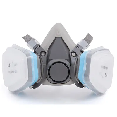 Reusable Washable Half Face Respirator Dust Gas Mask for Painting Spray Pesticide Chemical Smoke with Two 8# Filter Cartridge