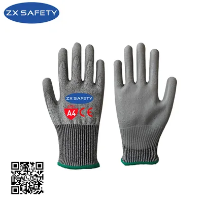 Durable Economy PU Coated Anti-Cut Level 5 Safety Gloves