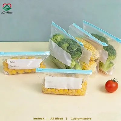 Wholesale Customizable PE BPA Free Food Packaging Plastic Slider Zipper Bags