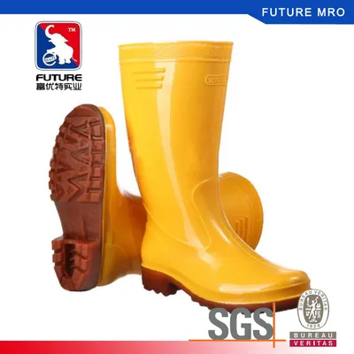 Soft Outsole Eco-Friendly PVC Safety Boots for Water Proof Anti-Slip