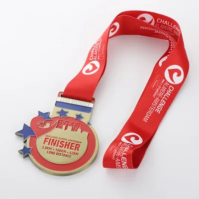 Throhies 3D Medal Medallas Deportivas Car Medal Key Gold Ribbon Customization Blank Football Trophies Sports Metal Custom Medal