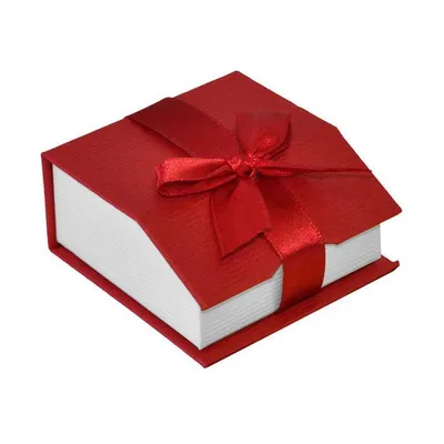 Luxury Stylish Red Earring/Pendant Gift Magnetic Box with Red Ribbon Bow