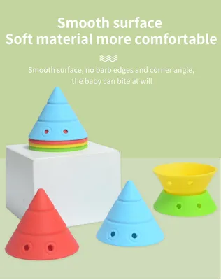 Customised Silicone Stacker Stachable Stacker Teether Toy for Baby Product