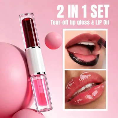 2026 Hot Private Label 2 in 1 Lip Oil & Lip Gloss Long-Lasting Moisture Peel off Lip Tint Tearing Lipstick