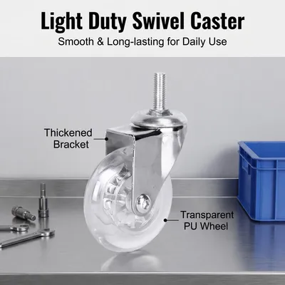 Manufacturer Light Duty 100mm Threaded 1 Inch Ergonomic Castors for Office Desk