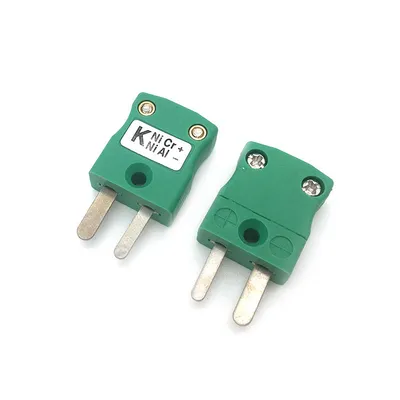 Green Thermocouple Connector K Type Plug IEC Standard