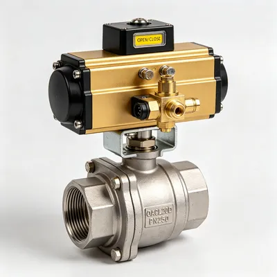 Oacl20d Pn250 Double Acting Directional Ball Valve with Pneumatic Actuator 24VDC Solenoid
