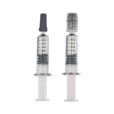 DAB Distillate Oil Packaging 1ml Glass Syringe with Luer Lock Cap