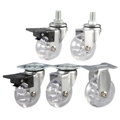 Wholesale Storage Cabinet Furniture Universal Brake Without Brake Nylon PP Transparent Caster