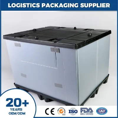 China Collapsible Foldable Plastic Pallet Box with Secure Locking Mechanism