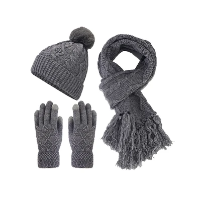 Stylish 3-Piece Long Touch Screen Gloves for Winter Use