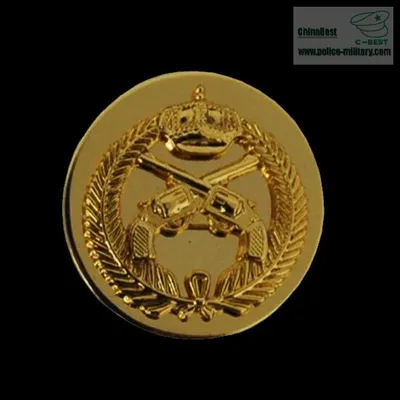 Collar Badge (CB40424) Zinc Alloy Antique Gold Us Army Military Metal Police Badge