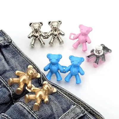 Custom Cute Removable Instant Waist Adjustable Jeans Pin Bear Buttons