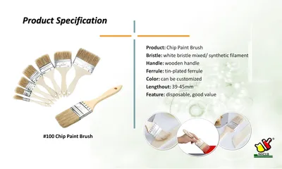 Professional Paint Tool Manufacturer Chip Brush for Wall Painting, Polishing and Cleaning