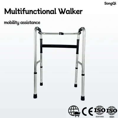 Medical Assistive Height Adjustable Folding Portable Aluminum Walker Outdoor