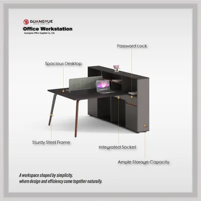 Customizable Modular Office Workstation with Expandable Steel Frame Design