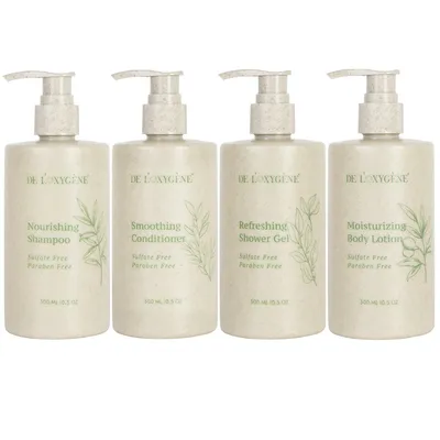 Custom 300ml Hotel Toiletries Set Shampoo Conditioner Shower Gel Body Lotion Bottle