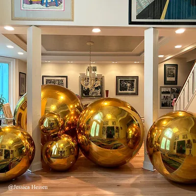16 Inch Inflatable Decoration Sphere Silver Mirror Finish