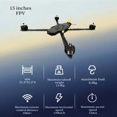 Dfl Mark 4 15 Inch 5.8g 3W Vtx 10kg Payload Flight Time 18mins GPS Positioning Function Long Range Fpv Drone