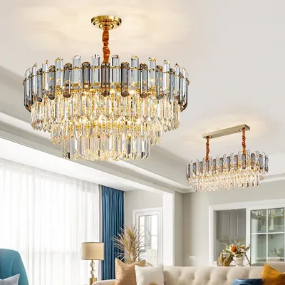Custom Adjustable Large Chandelier Indoor Living Room Round Multi-Layer Pendant Light
