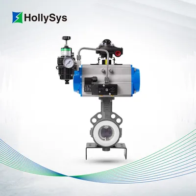Hollysys Pneumatic/Electric Wafer Design A790 Center Line Rubber-Lined Butterfly Valve