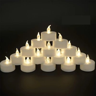Flameless Tea Light Candles, Long Lasting Operated Powered for Festival Celebrations