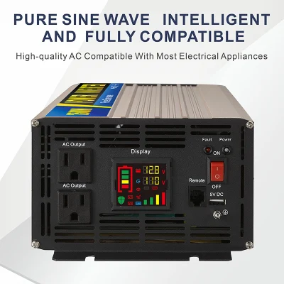 off Grid Solar System Smart E-Display 12/24/48V DC to AC High Frequency Pure Sine Wave Inverter 2500W