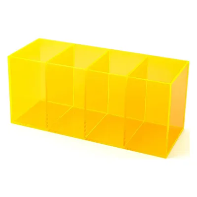 Makeup Brush Storage Organizer Neon Yellow Acrylic Pencil Pen Holder